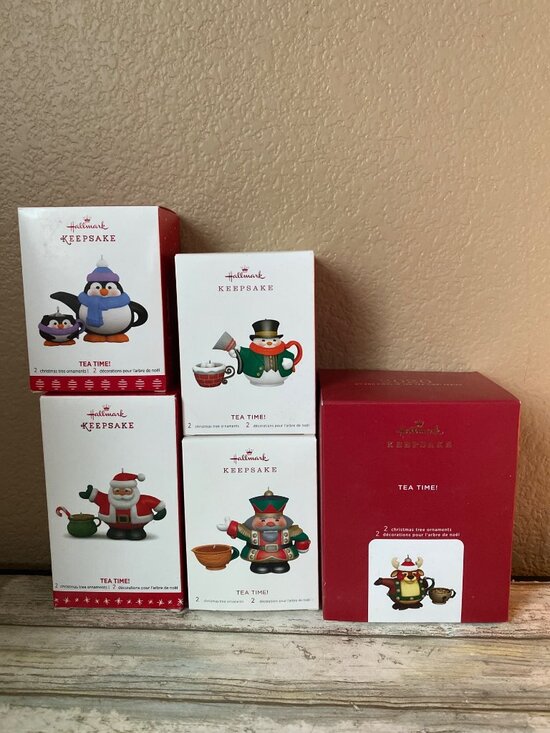 Hallmark Other - Set of 5 Hallmark Keepsake "Tea Time" Ornaments 2016 - 2020 NEW in Box